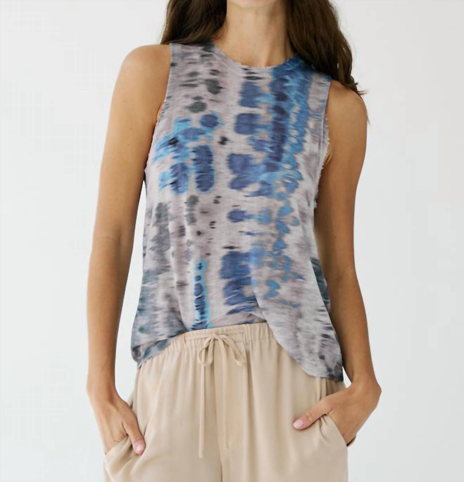 Autumn Cashmere - Blurred Animal Print Distressed Muscle Tee