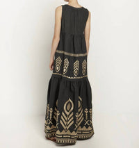 Greek Archaic Kori - Neva Feather Sleevless Maxi Dress
