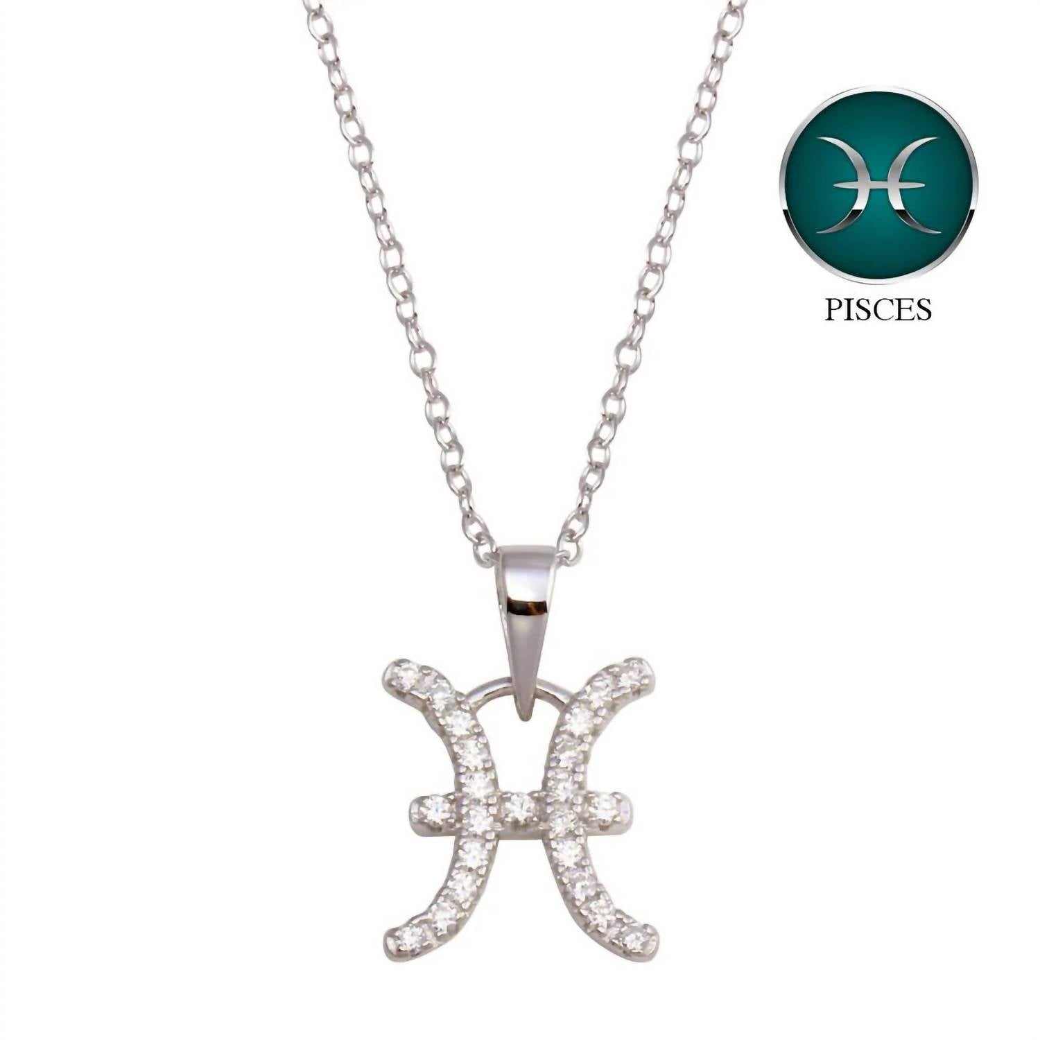 Starlette - Women's Pisces Necklace With Sparkling Cz Stones