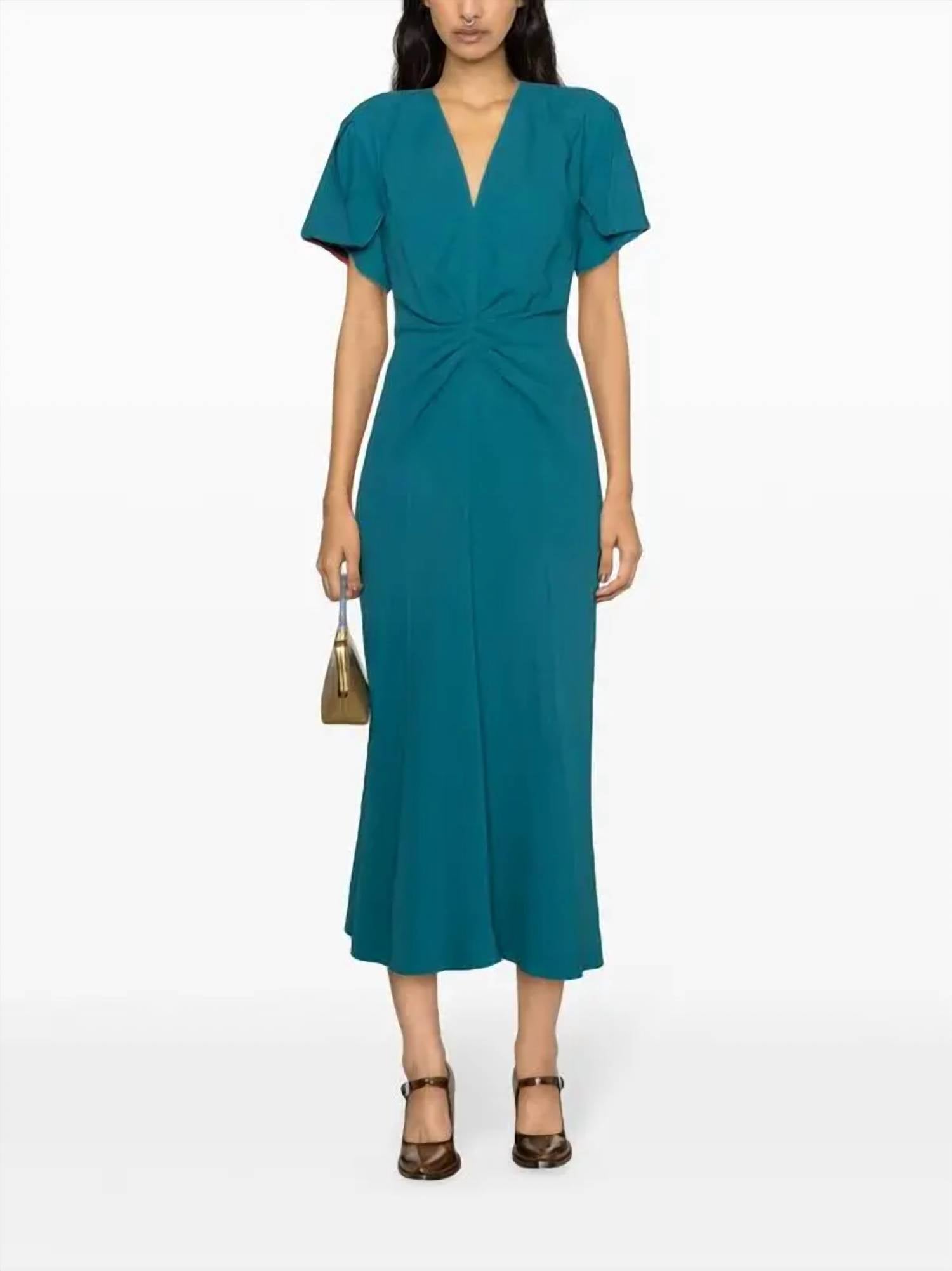 Victoria Beckham - Gathered V Midi Dress