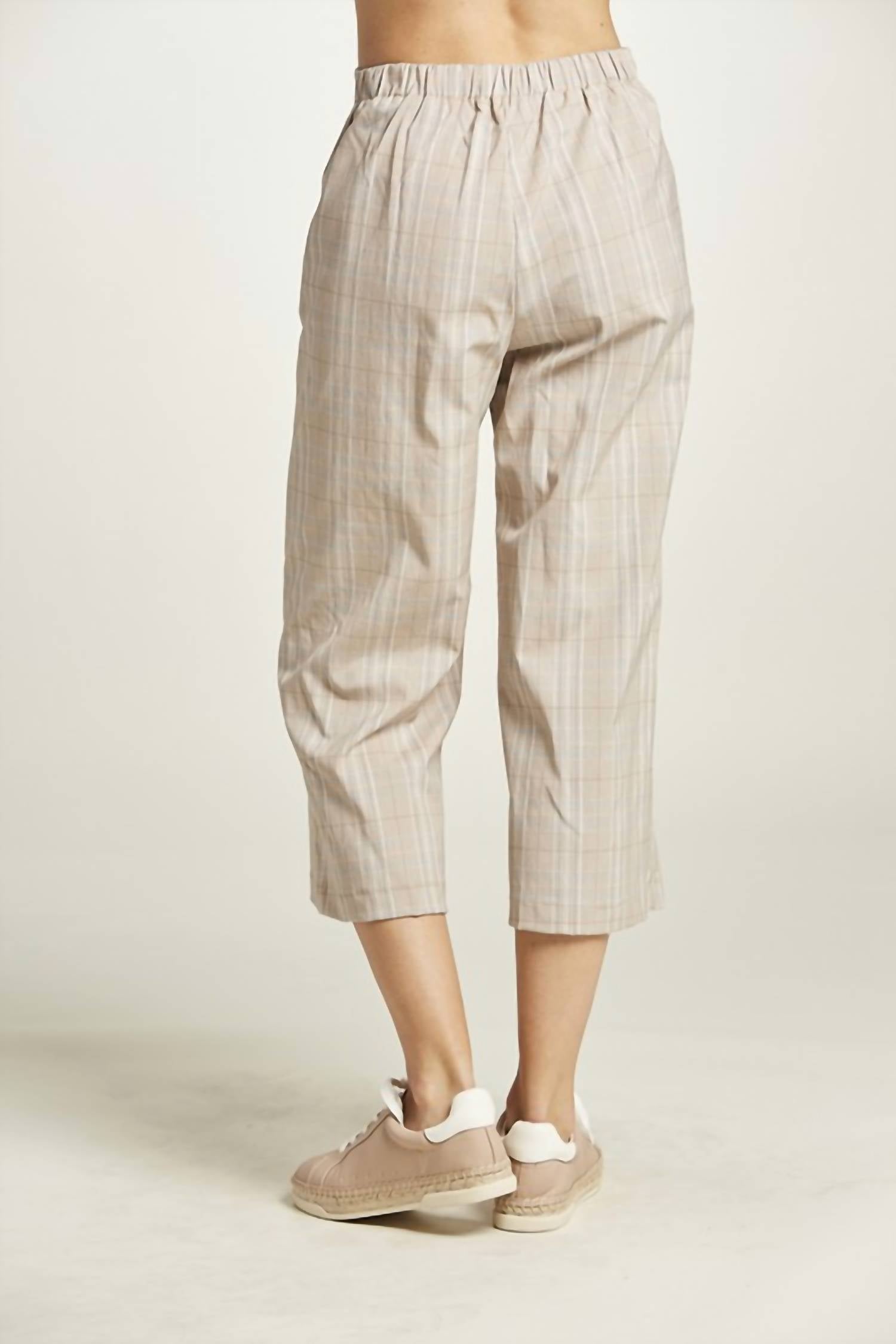 Tea N Rose - Fit & Flare Cropped Plaid Pant