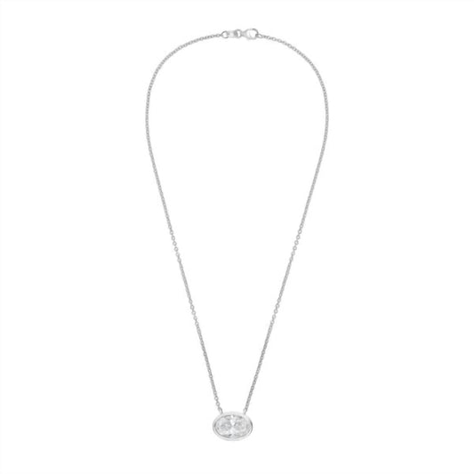 Diana M Jewels - Women's East West Oval Bezel Pendant (6.00 Ct)