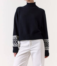 Wispr - Geo Mock Neck Sweater