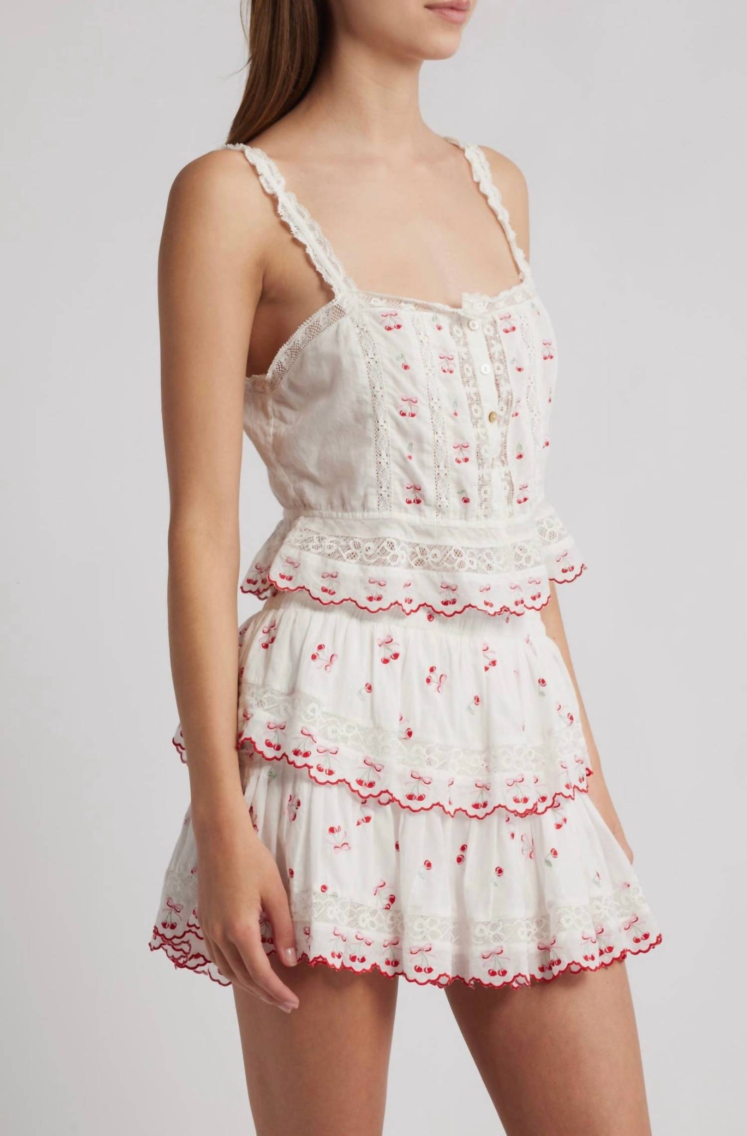 Loveshackfancy - Embroidered Cherry Vietta Top