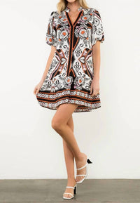 Thml - Exotic Puff Sleeve V-neck Dress