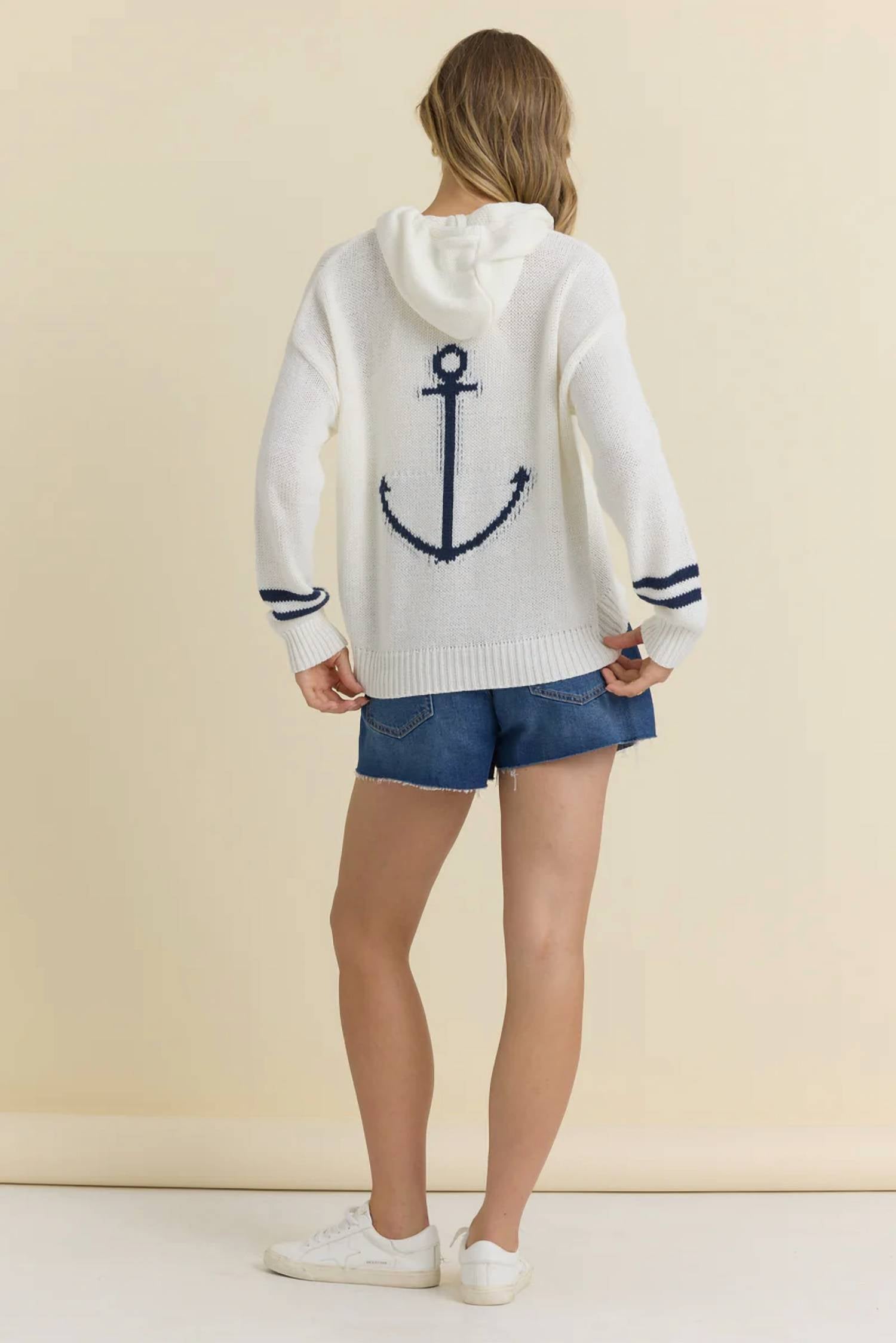 Vintage Havana - Hoodie Sweater with Anchor