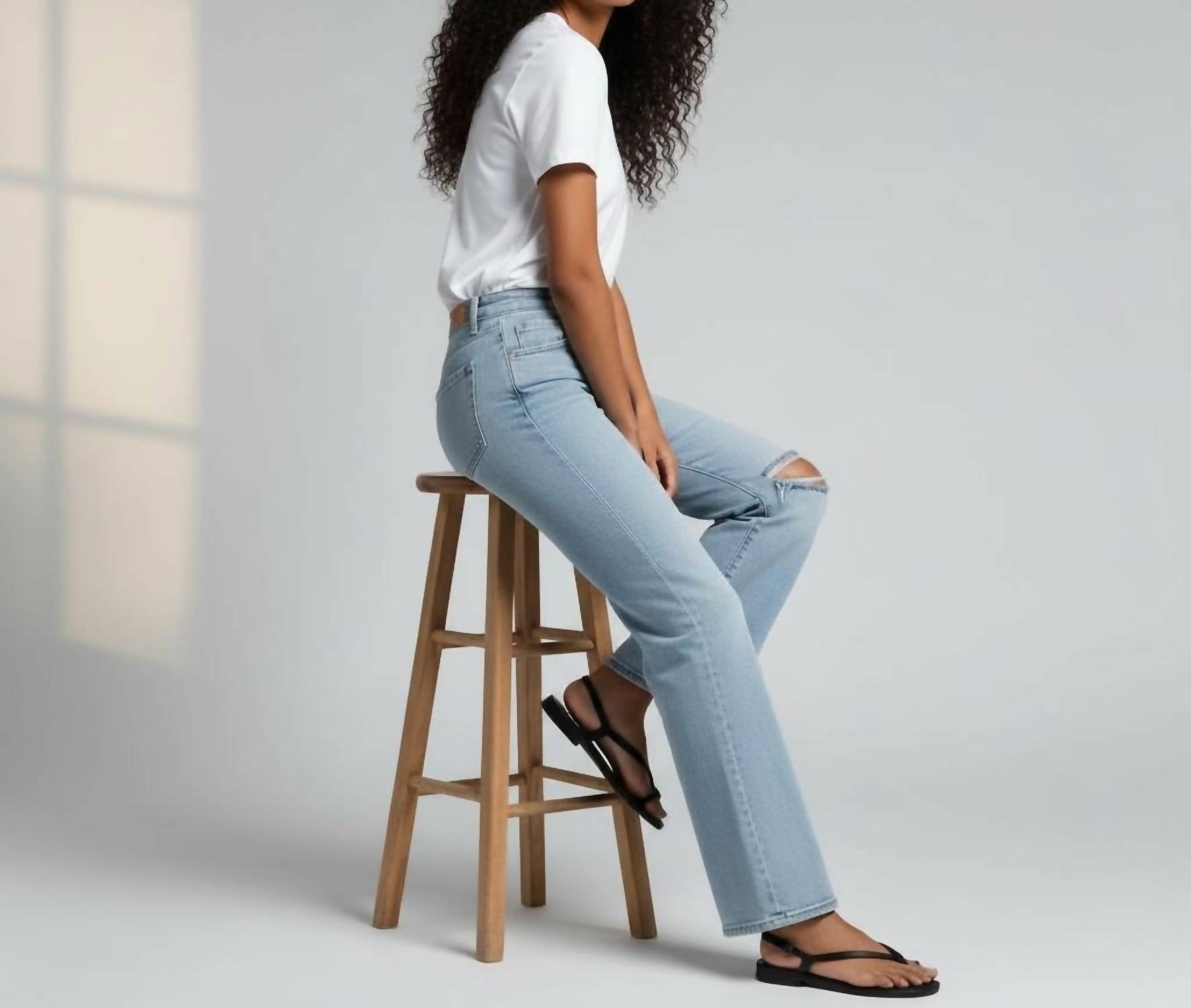 VERVET BY FLYING MONKEY Crystal Vintage Flare Jeans in tender - women's jeans - alternate view