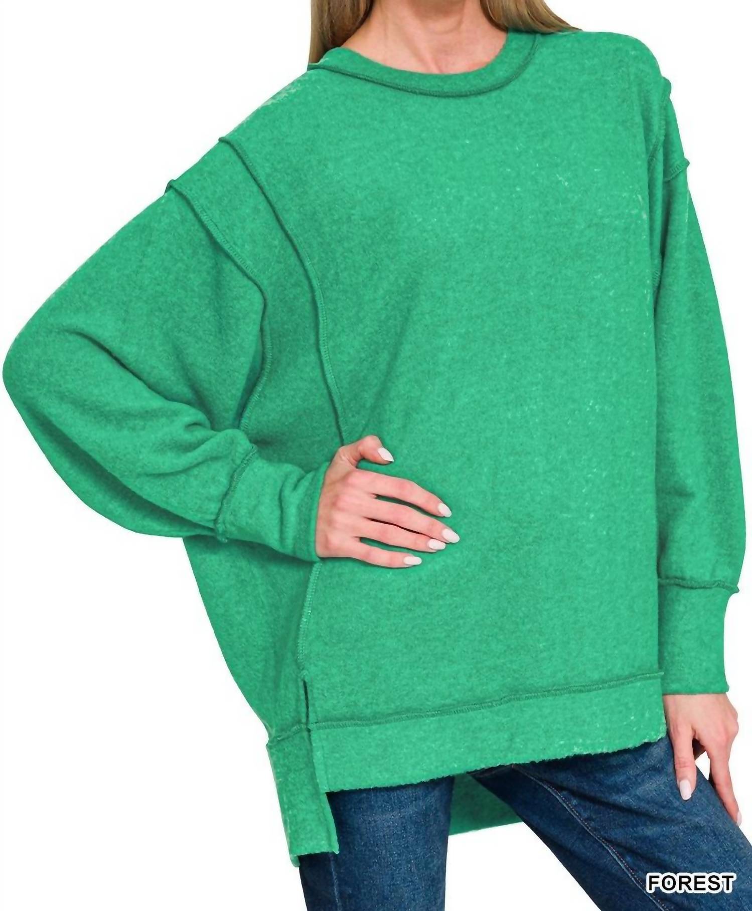Zenana - Brushed Hacci Sweater - Plus