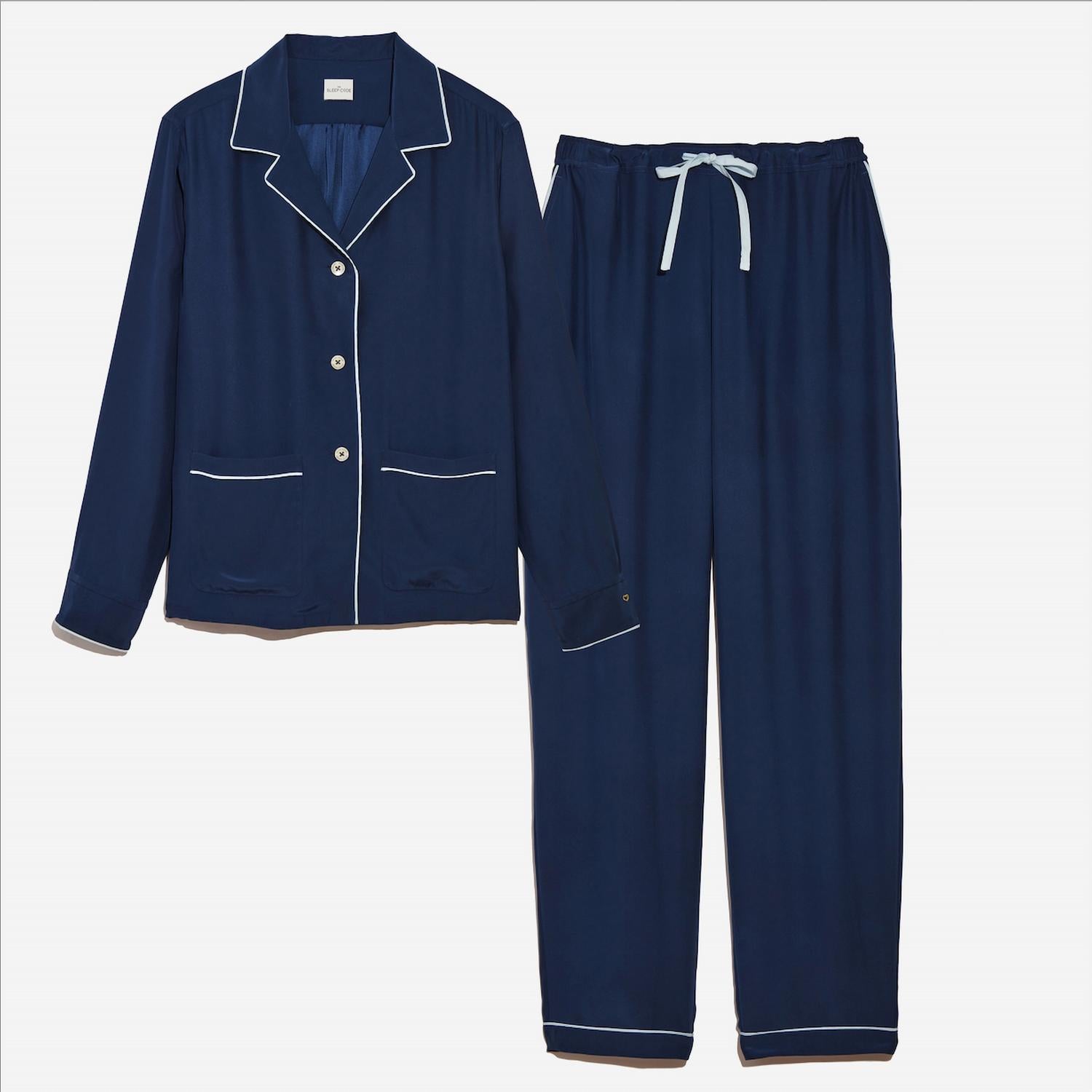 The Sleep Code - Women's Washable Silk Long Pj Set
