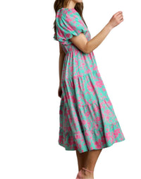 Umgee - Floral Tiered Pocket Midi Dress