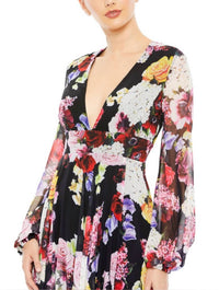 Mac Duggal - Flowy Chiffon Side Slit Dress