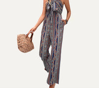 The Moment Collection - Boho Halter Wide Leg Jumpsuit