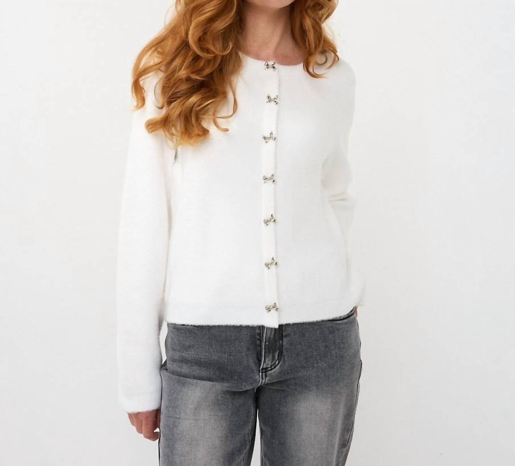 Esqualo - Bow buttons sweater