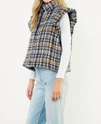 Thml - Plaid Tweed Collared Vest