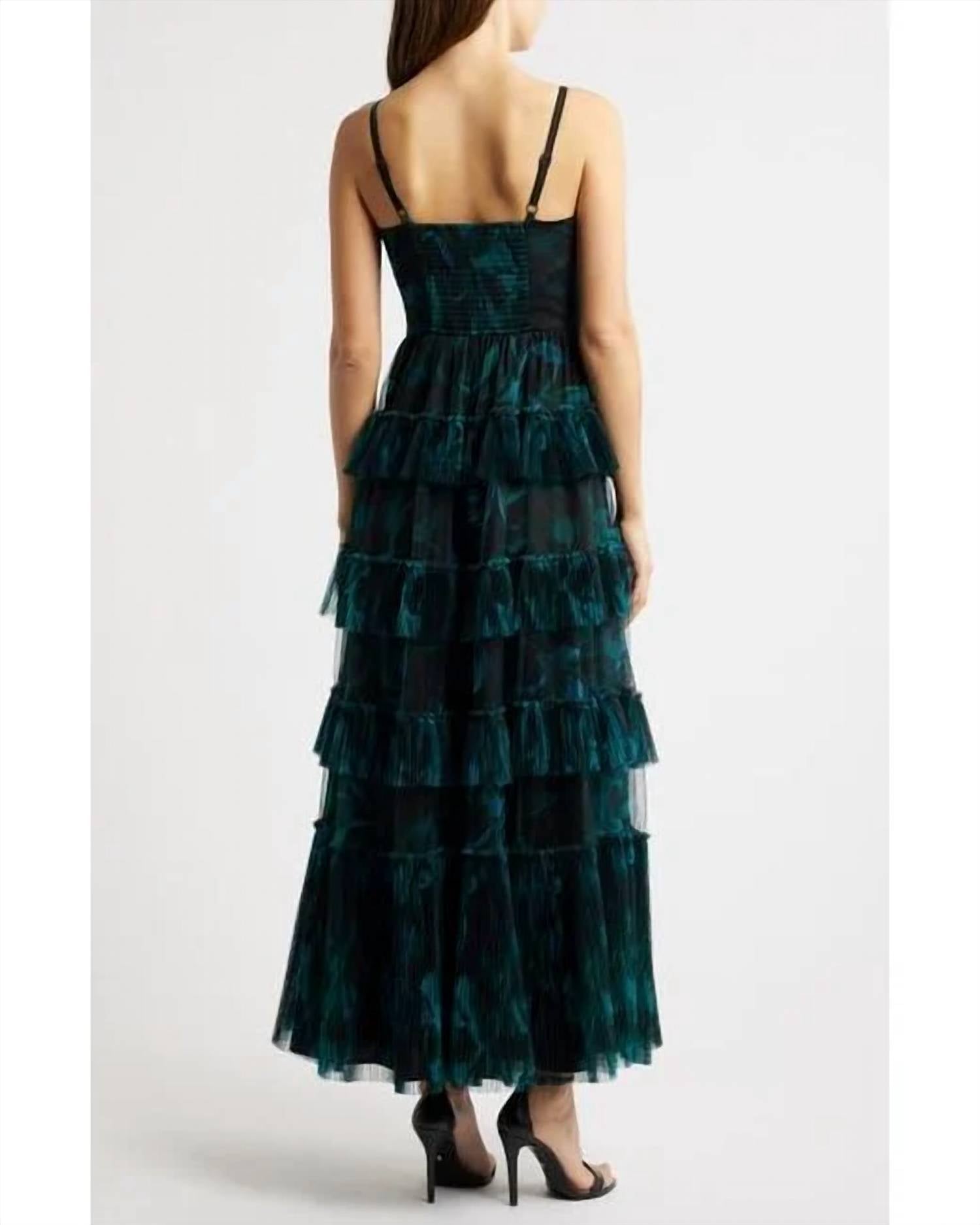 Hutch - Freya V-Neck Tiered Ruffle Gown