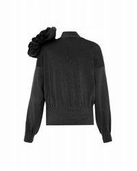 Theo The Label - Women's Nomia Ribbed Waist Rosette Cardigan