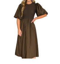 Sophie The Label - Kenzie Midi Dress With Puffed Sleeves