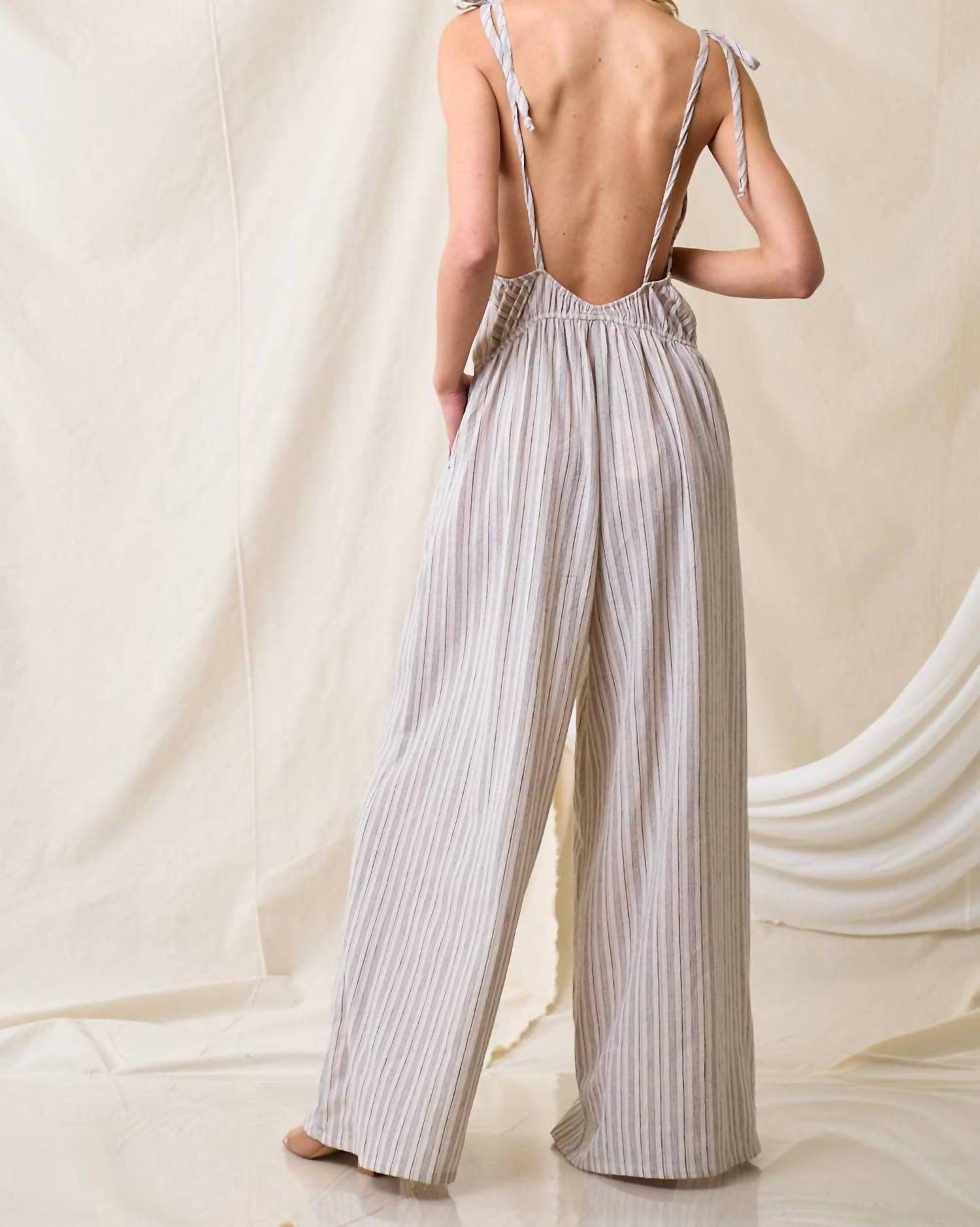 Saints & Hearts - Fay Linen Blend Jumpsuit