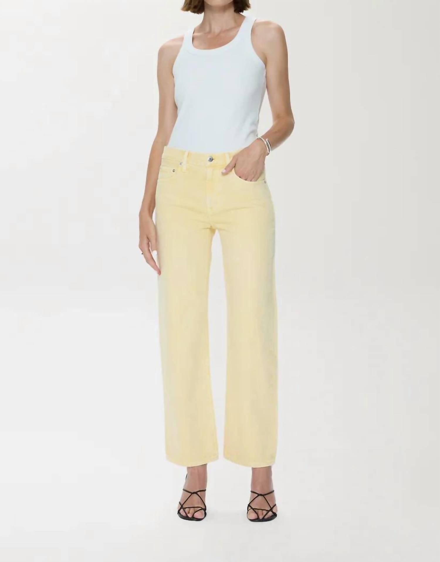 Pistola - Lexi Mid Rise Bowed Straight Jean