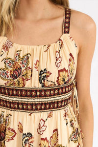 Farm Rio - Aura Floral Sleeveless Midi Dress