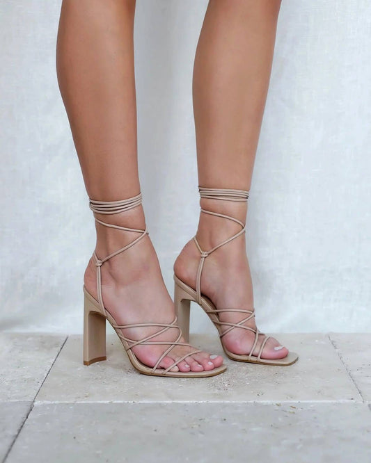 Billini - heather heel squre toe wrap sandal