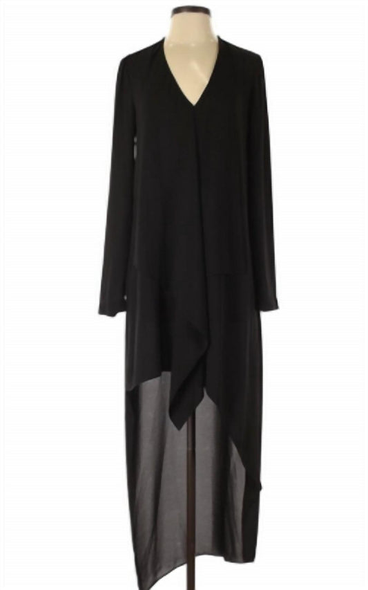 Bcbgmaxazria - Sheer Black Long Sleeve Dress