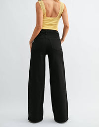 JBD. Palazzo Jean in black - women's jeans - alternate view