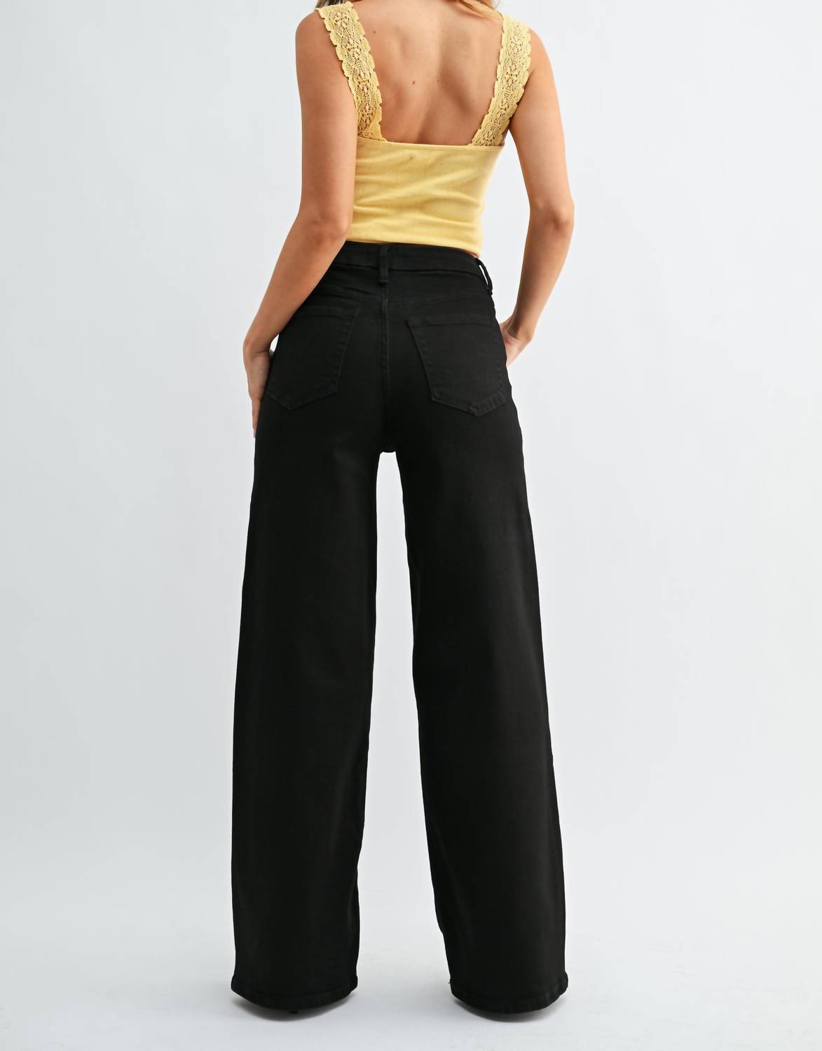 JBD. Palazzo Jean in black - women's jeans - alternate view