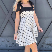 So Me - Fit And Flare Textured Bow Dress