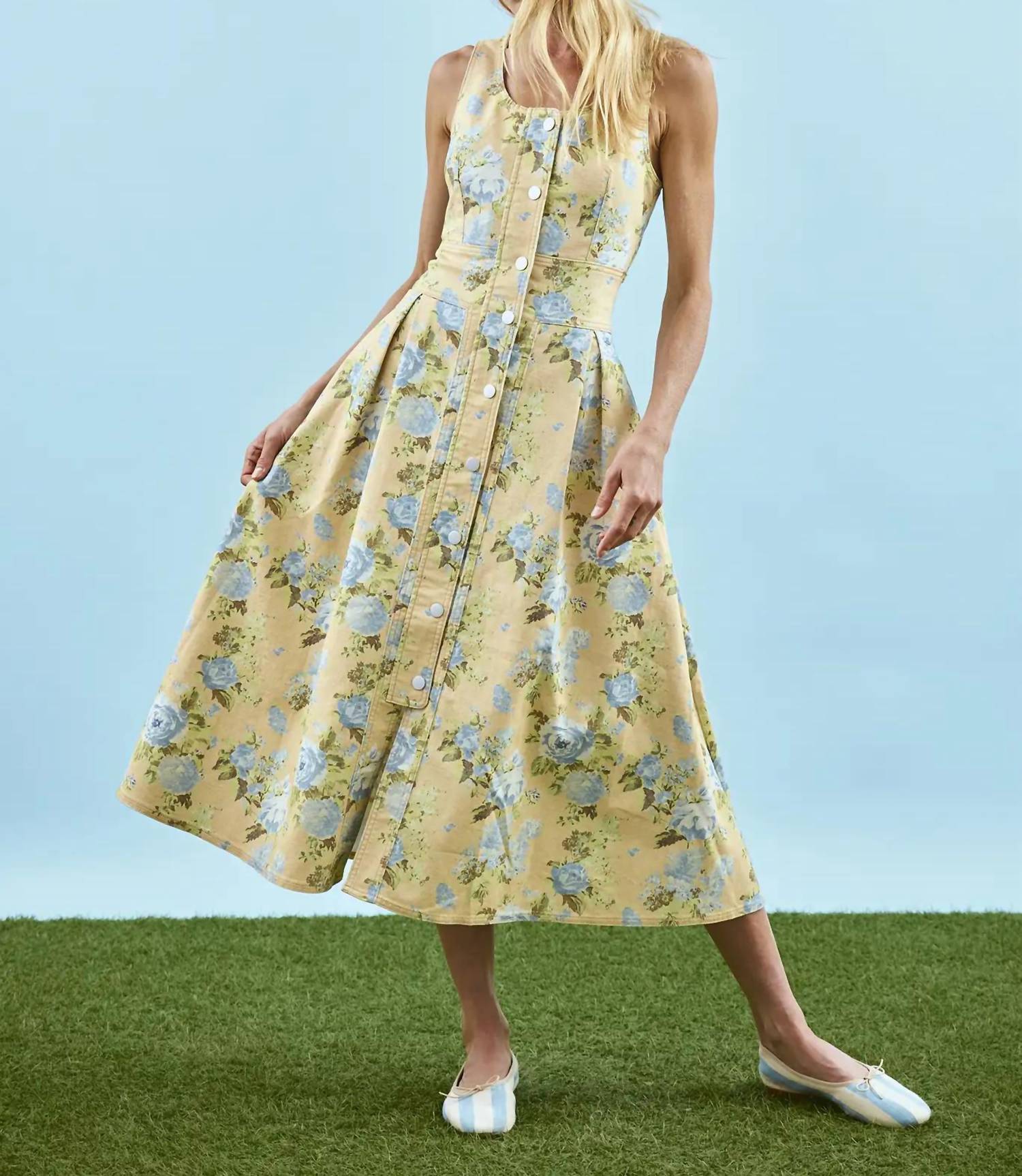 Hunter Bell - Thompson Sleeveless Denim Midi Dress