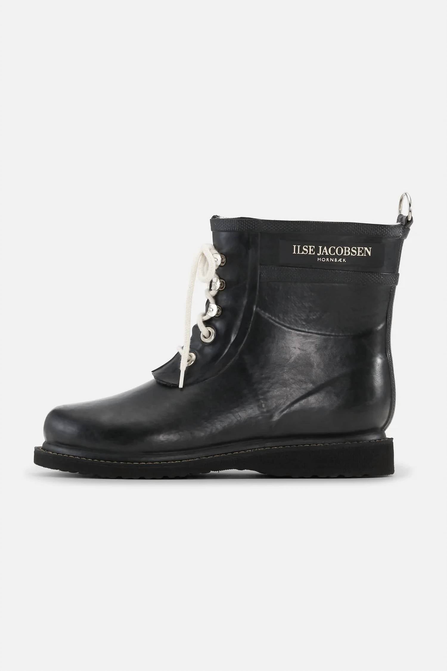 Ilse Jacobsen Women's Rubi 2 Short Boots in black - women's shoe - detail view
