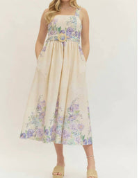 Entro - Evie Eyelet Floral Midi Dress