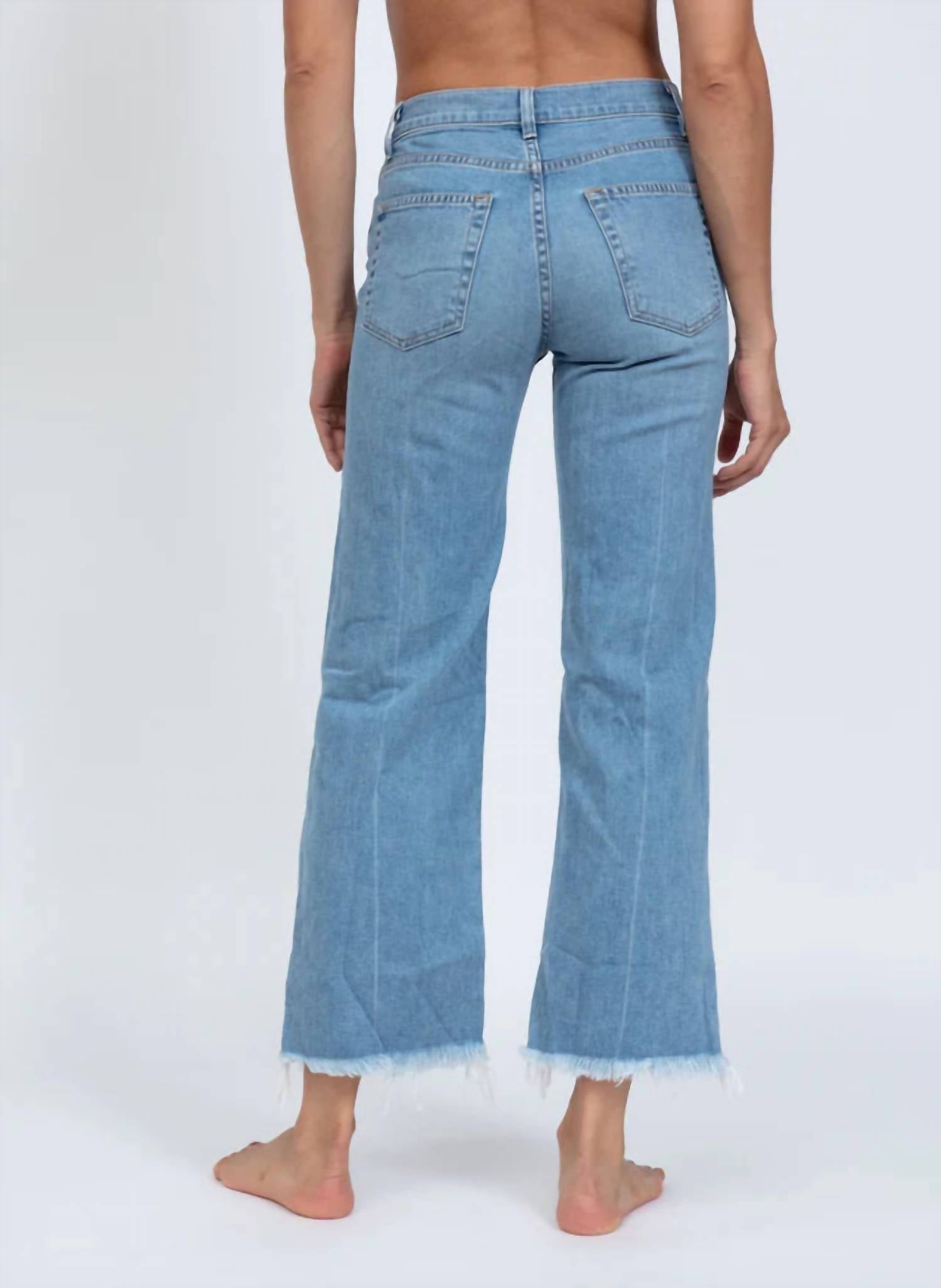 ASKK NY Crop Wide Leg Jeans in keelover - women's jeans - detail view