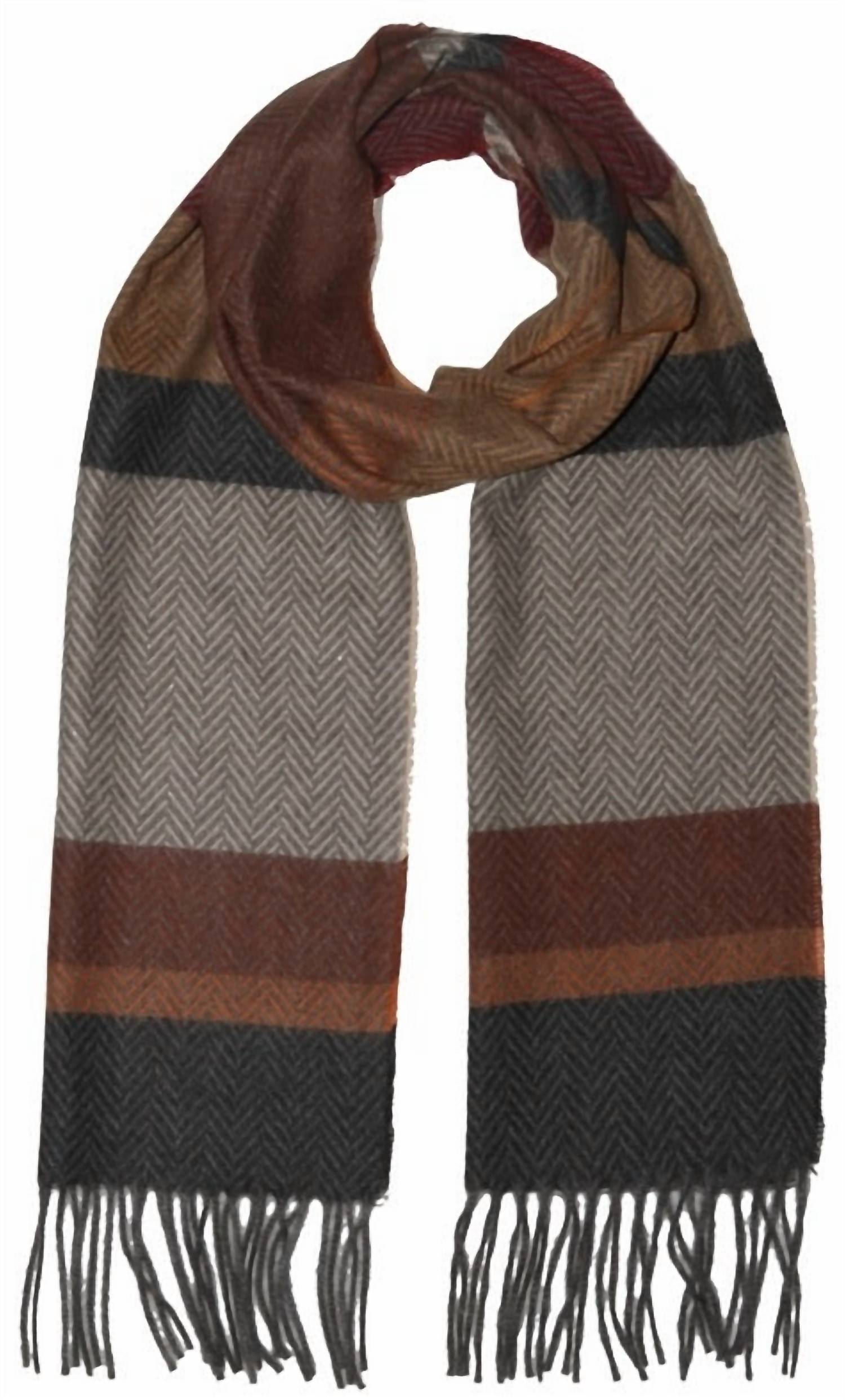 V. Fraas - Women's Multi Herringbone Strip Scarf