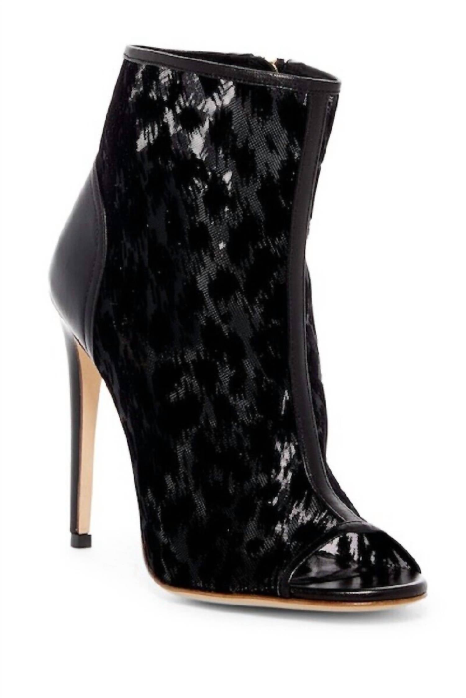 Jerome C. Rousseau - Women's Juda Leopard Burnout Mesh Ankle Peep Toe Booties
