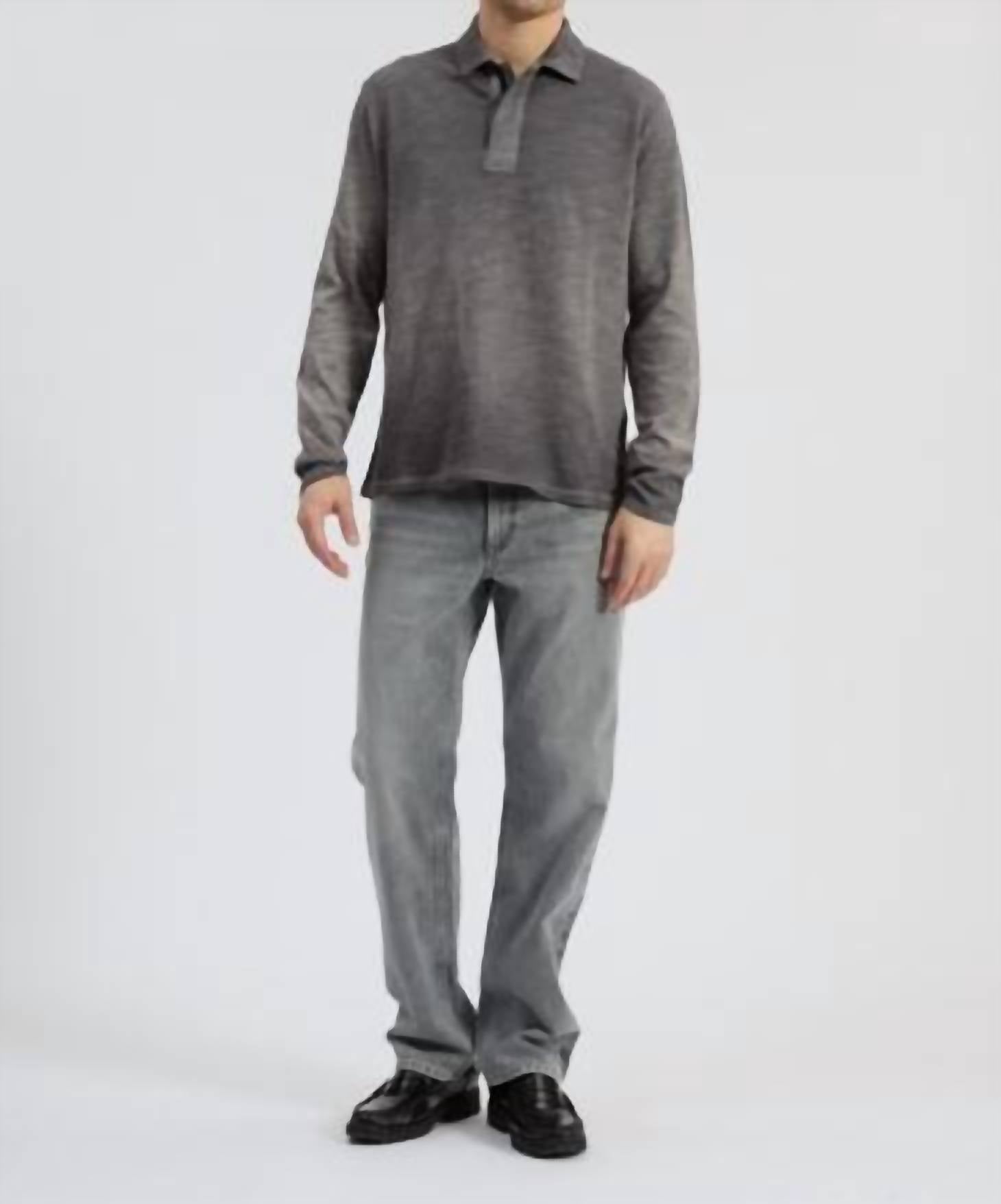 Rag & Bone - Washed Flame Long Sleeve Rugby Polo