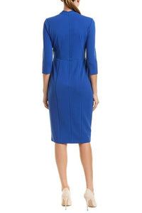 Donna Morgan - Quarter Sleeve Twisted Neck Sheath Dress