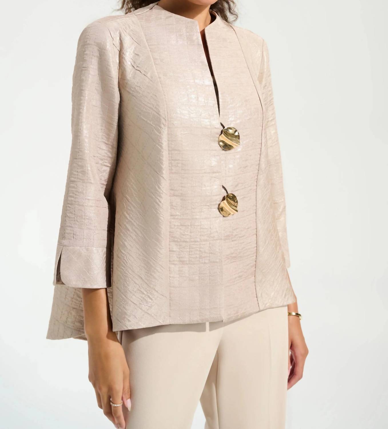 Joseph Ribkoff - Textured 3/4 Sleeve Trapeze Jacket
