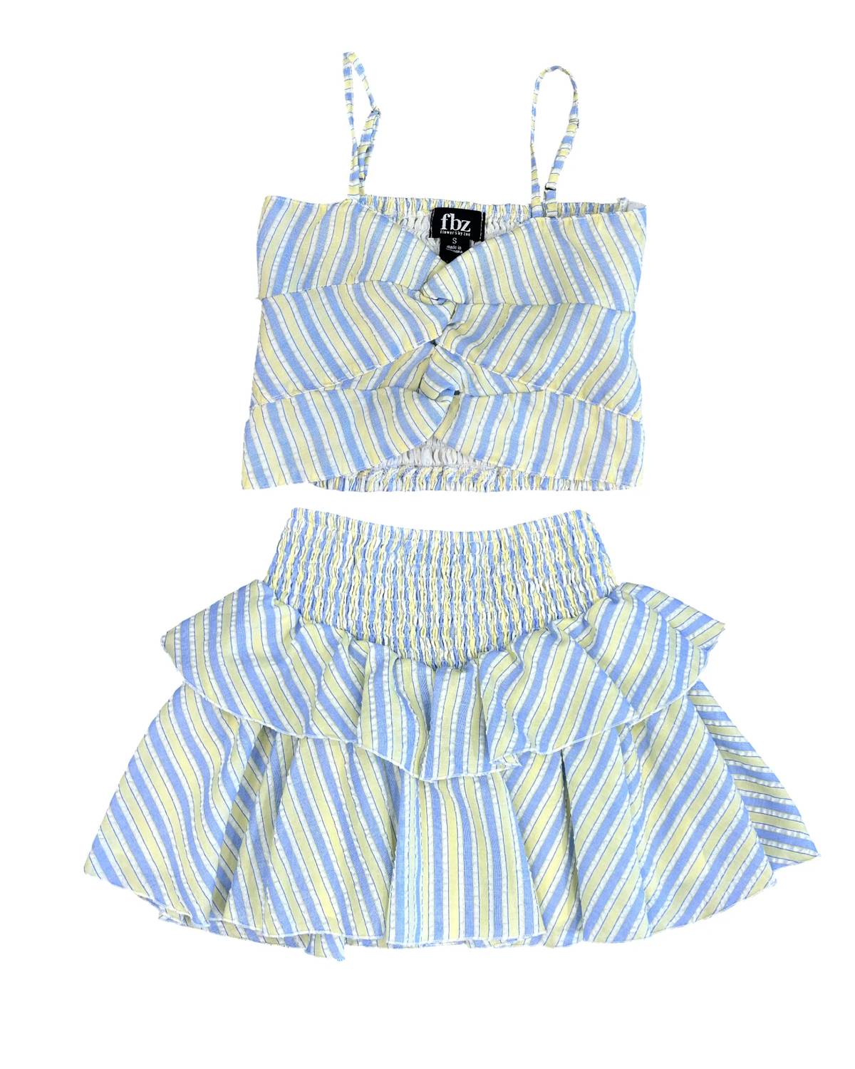 Flowers By Zoe - Girls Striped Ruffle Skirt