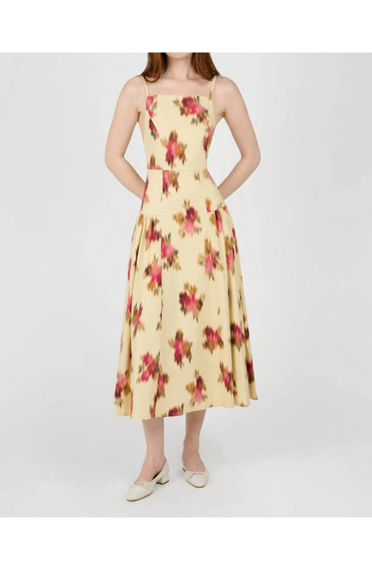 We Wore What - Blurred Floral Flare Panel Midi Dress