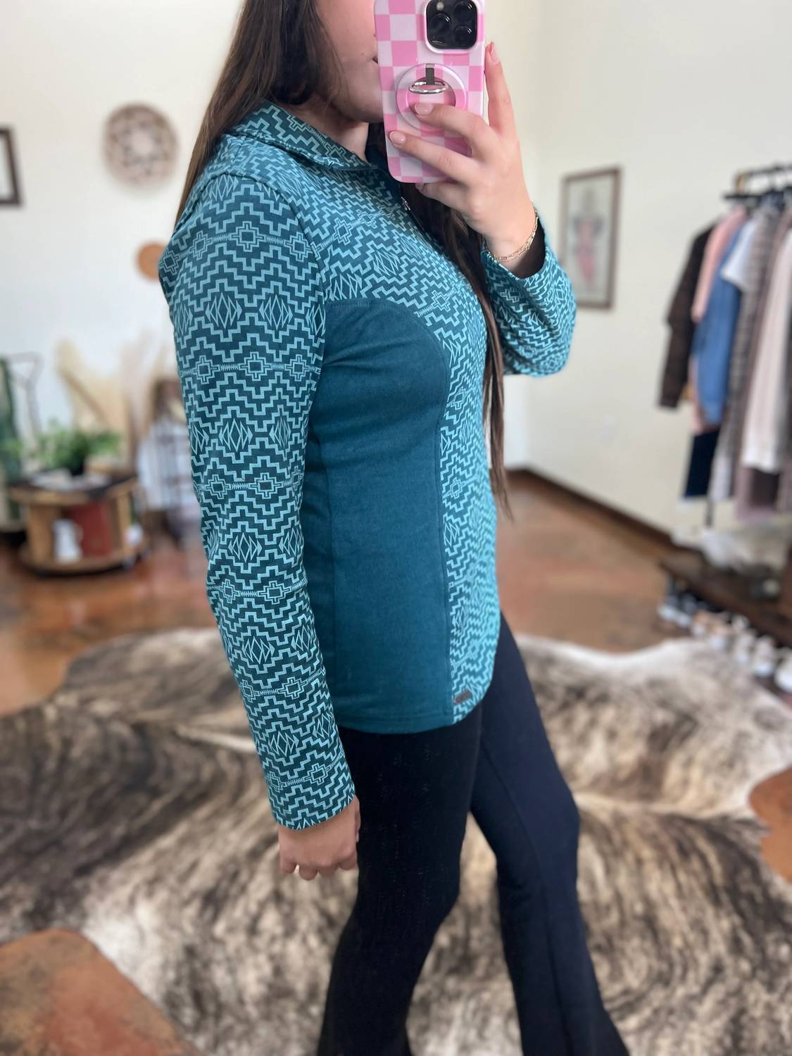 Powder River - Arctic Aztec Pullover Top