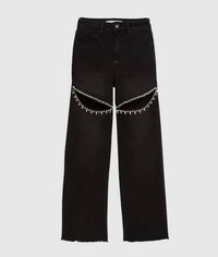 Tractr - Girl's Crystal Slit Straight Jeans