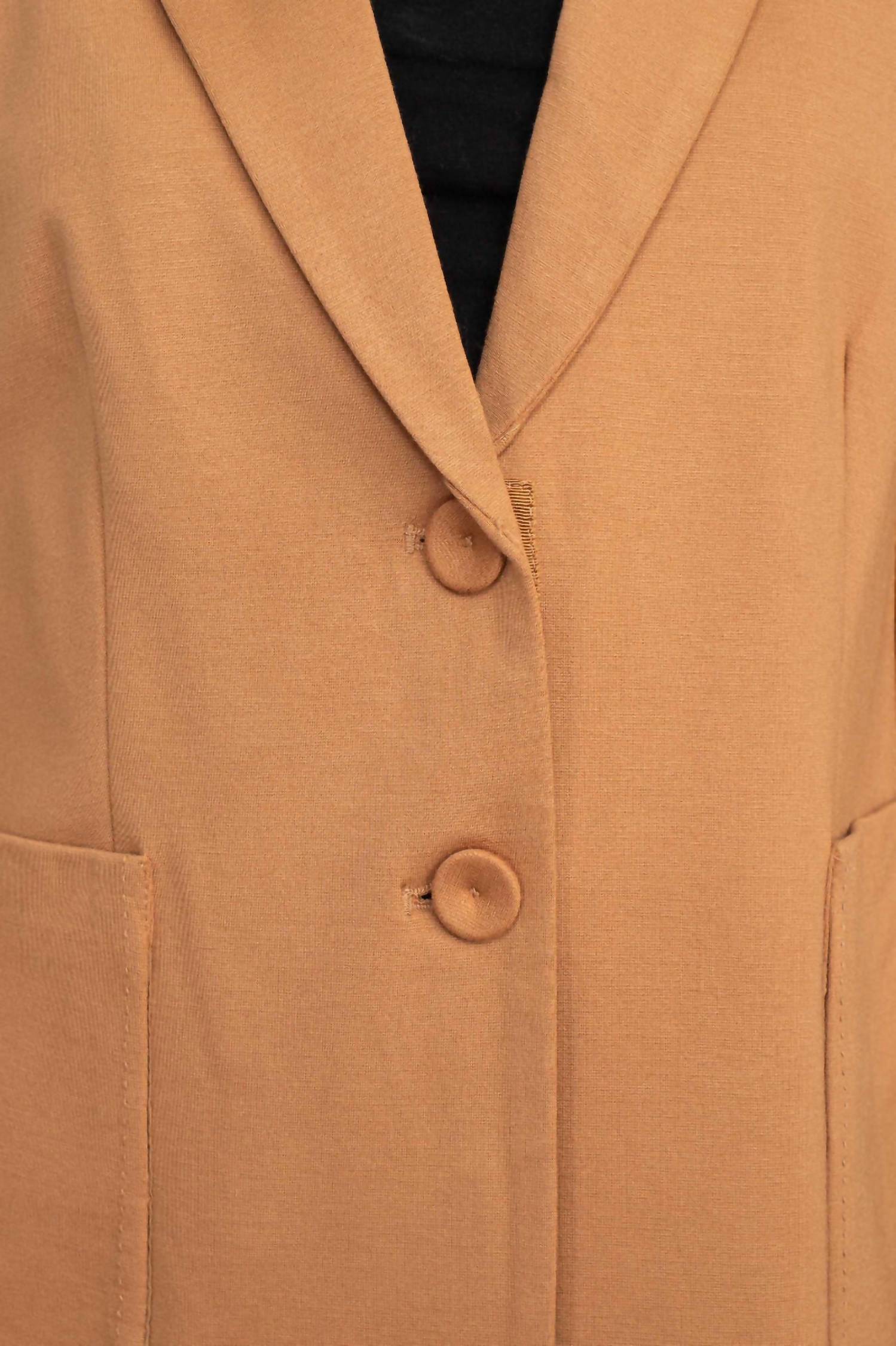 T Tahari - Notched Collar Two Button With Patch Pockets Knit Blazer