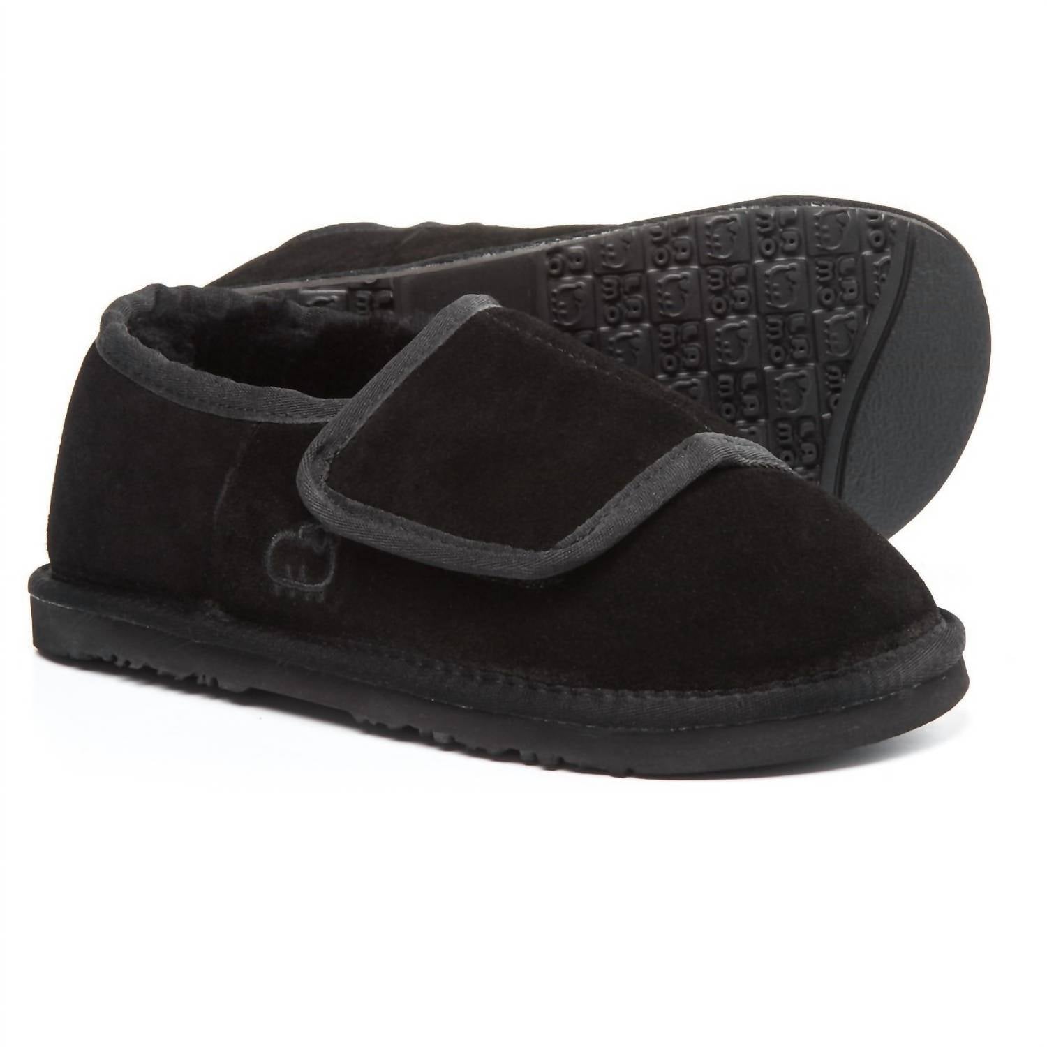 Lamo Women's Closed Toe Heel Wrap Bootie Wide Slipper in black - women's shoe - detail view