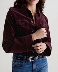 Ag Jeans - Isa Velvet Cropped Trucker Jacket