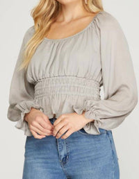 She + Sky - Honeydew Satin Top