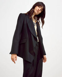 WE-AR4 Uptown Drape Blazer in black - women's jacket - alternate view