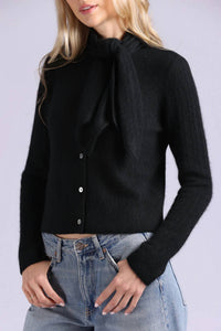 Minnie Rose - Cashmere Pointelle Tie Up Cardigan