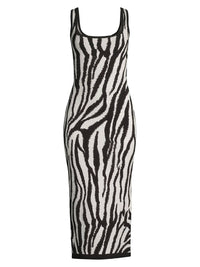 Toccin - Kendall Zebra Bodycon Square Neck Dress