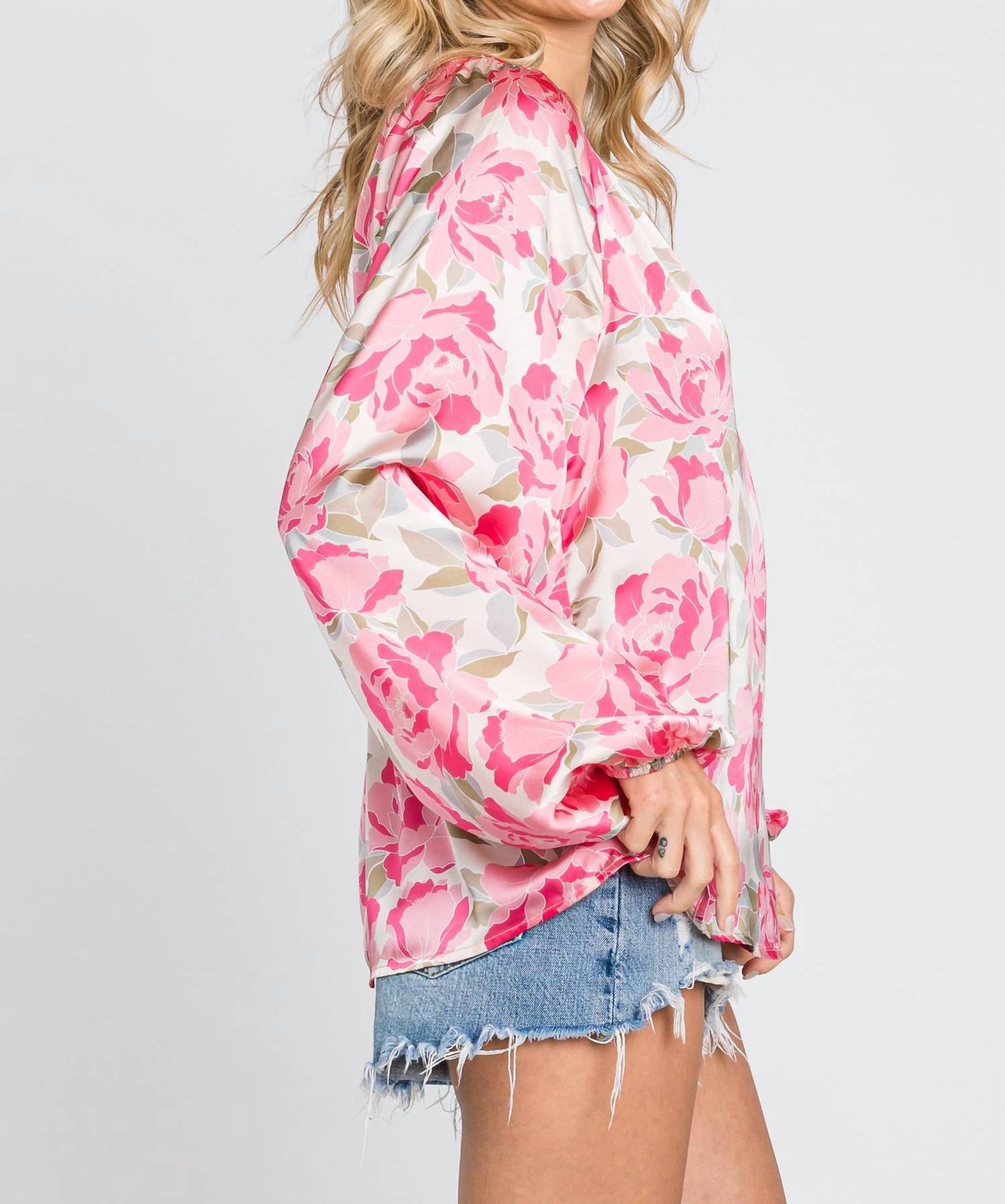 Emily Wonder - Satin Silky V Neck Blouse